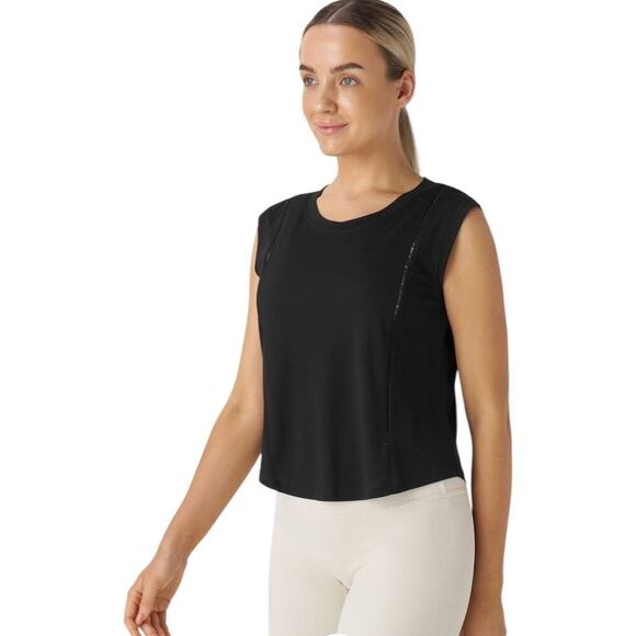 Halara Tops - Halara Black Round Neck Cut Out Yoga Tank Top Women’s Activewear Size XL NEW!!